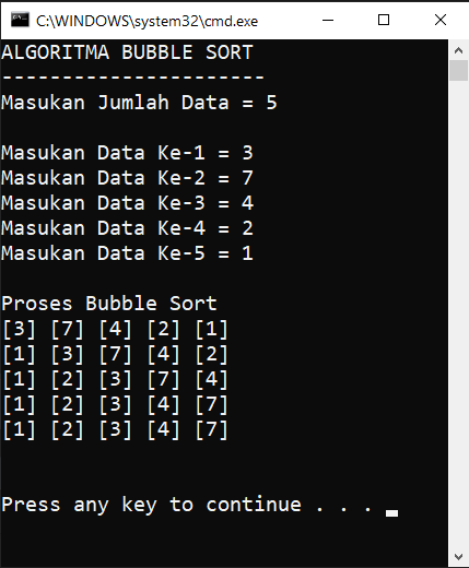 Sorting Bubble Sort Pada C Blog Rumah Coding